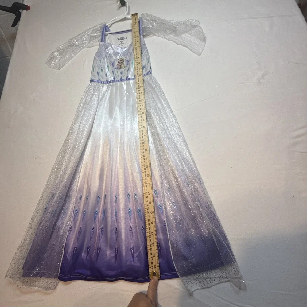 Frozen Disney Long Dress Costume For Girls Size 8 Halloween